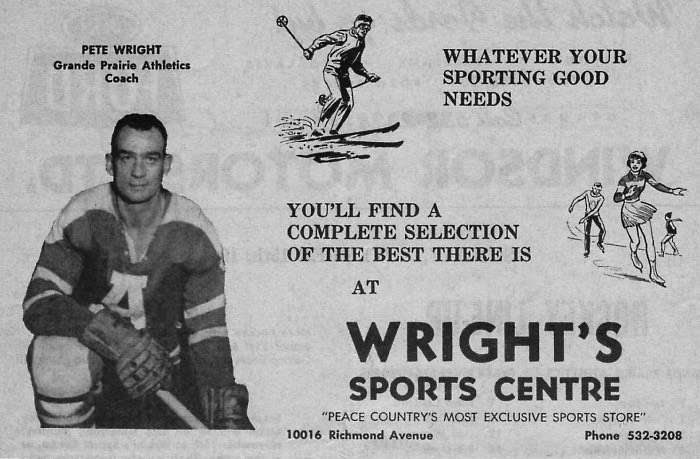 Pete Wright owned a sporting goods store on Richmond Avenue and posted this advertisement with various media in the city. Stan Neufeld photo collection