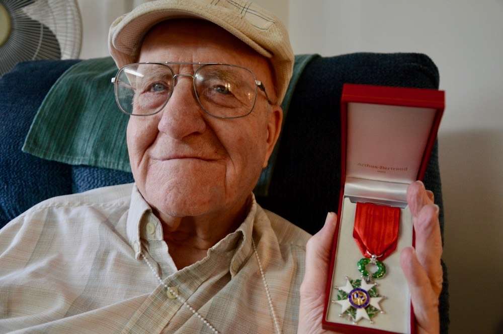 Max Henning and his medal. Photo by Stan Neufeld