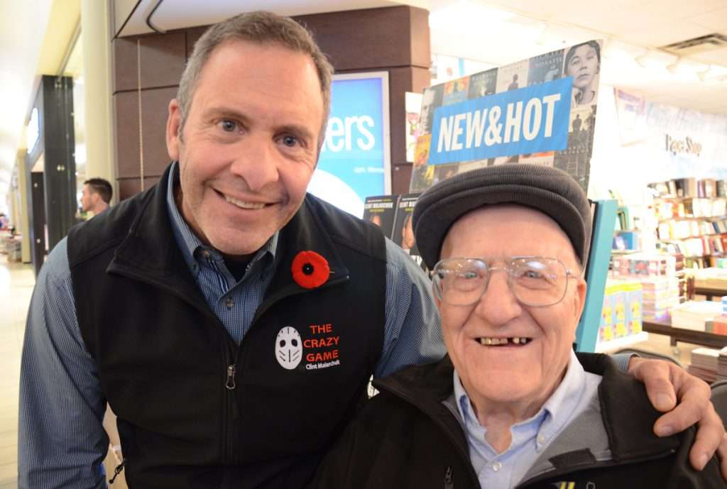 Clint at Uncle Max at his book signing in Grande Prairie. Photo by Stan Neufeld