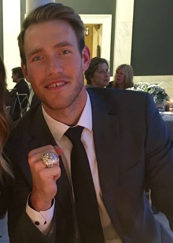 Carter Rowney and his Stanley Cup ring. Photo courtesy of Carter Rowney.