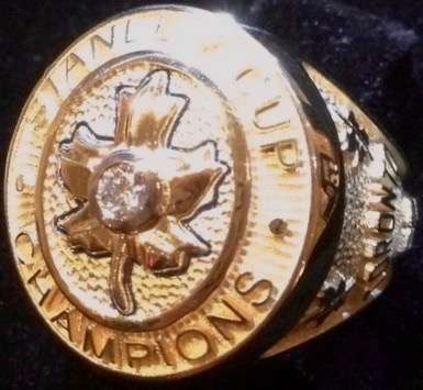 Johnny’s Stanley Cup ring with the Leafs. Photo courtesy of Johnny MacMillan.
