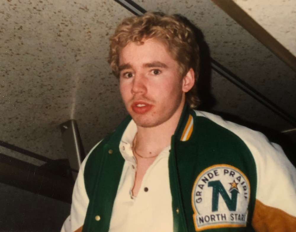 Murray wearing his melton jacket, the young hockey player’s most sought after garment. Photo courtesy of Dr. Joe Dragon